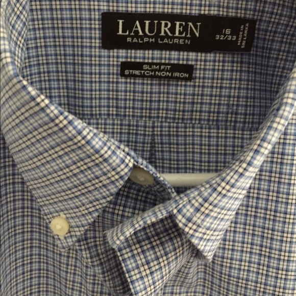 Lauren blue and white plaid shirt size 16. EUC - Picture 4 of 5